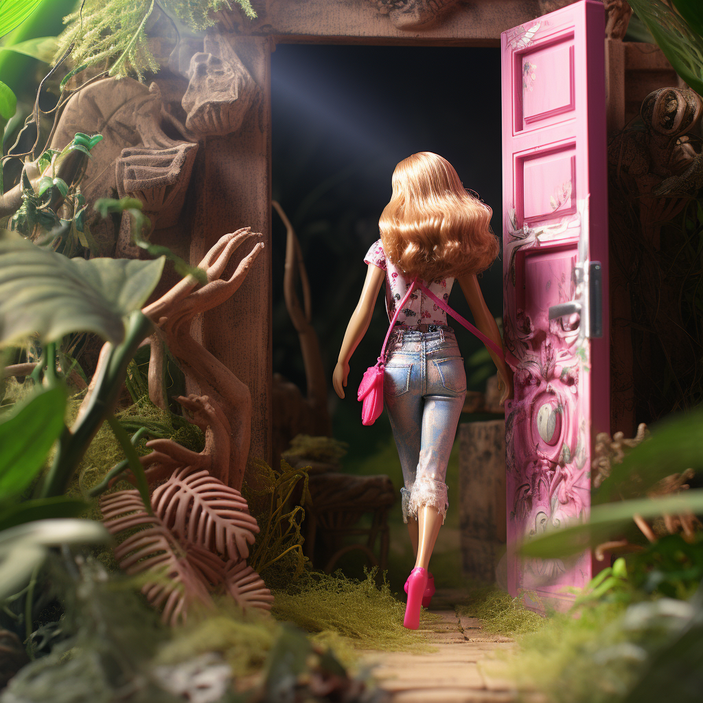 tuchadaria28_barbie_opening_the_door_in_the_jungle_7419b6a7-e600-43bb-8b92-e10c3a38ca98